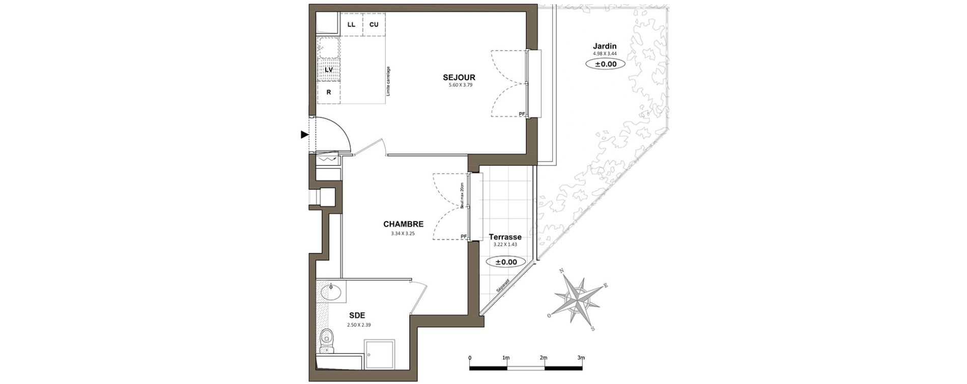 Appartement T2 de 39,49 m2 &agrave; Saint-Cyr-L'&Eacute;cole Centre