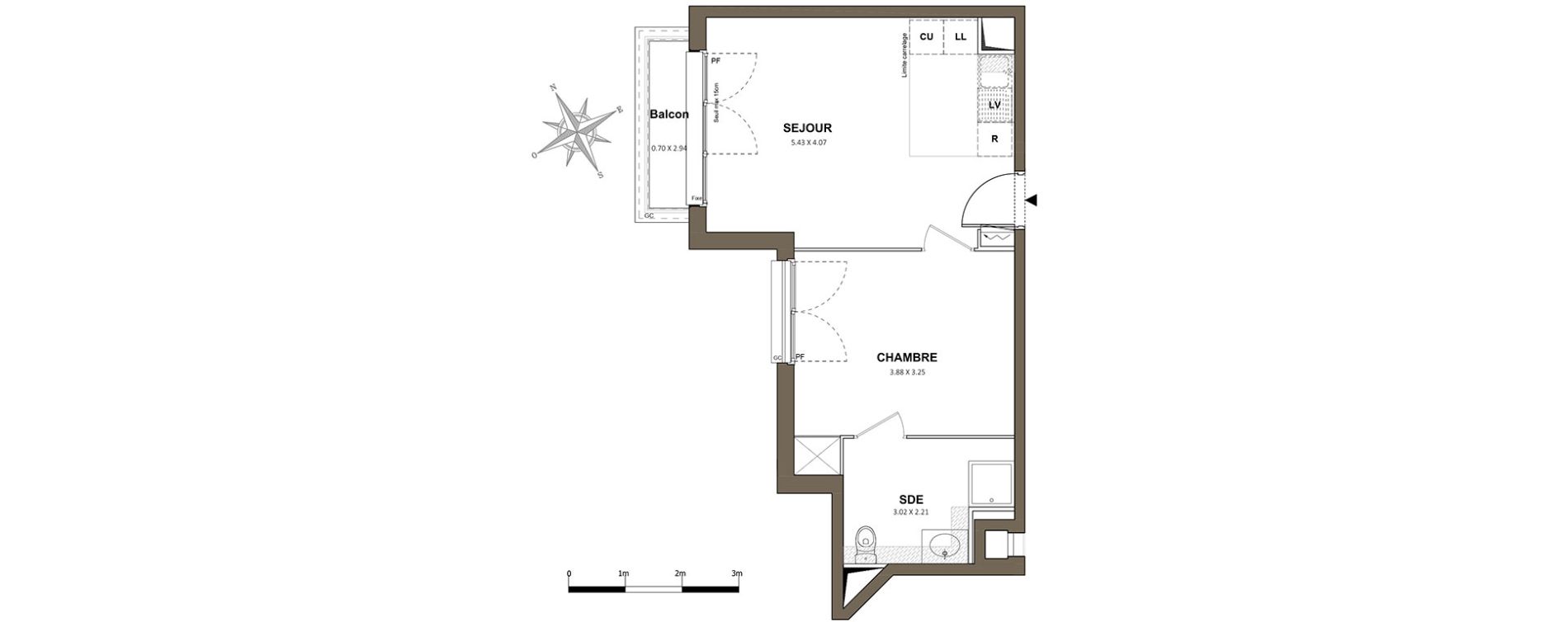 Appartement T2 de 40,11 m2 &agrave; Saint-Cyr-L'&Eacute;cole Centre