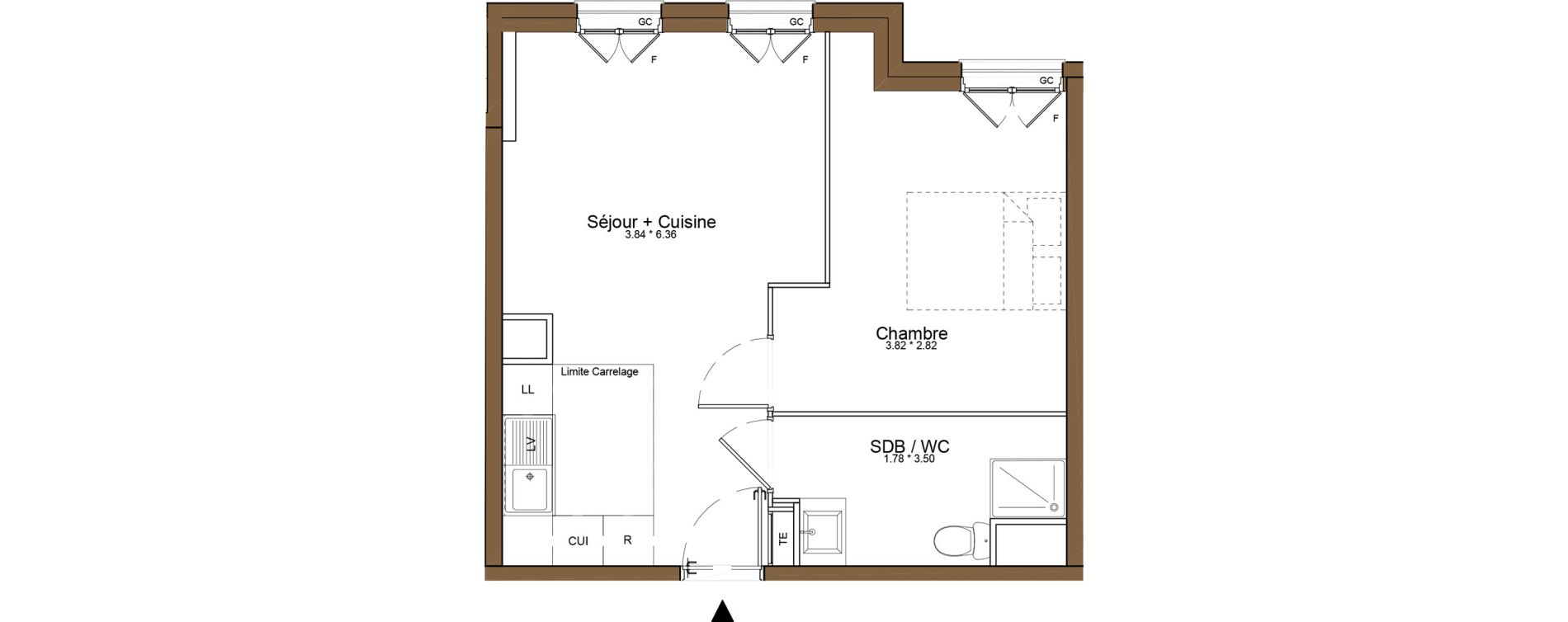 Appartement T2 de 39,19 m2 &agrave; Saint-Cyr-L'&Eacute;cole Centre
