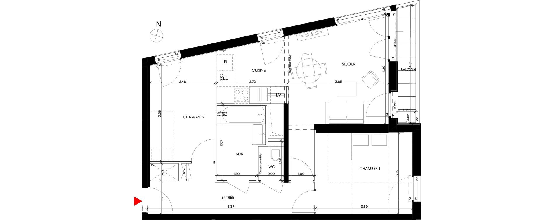 Appartement T3 de 59,46 m2 &agrave; Saint-Germain-En-Laye Pontel-schnapper