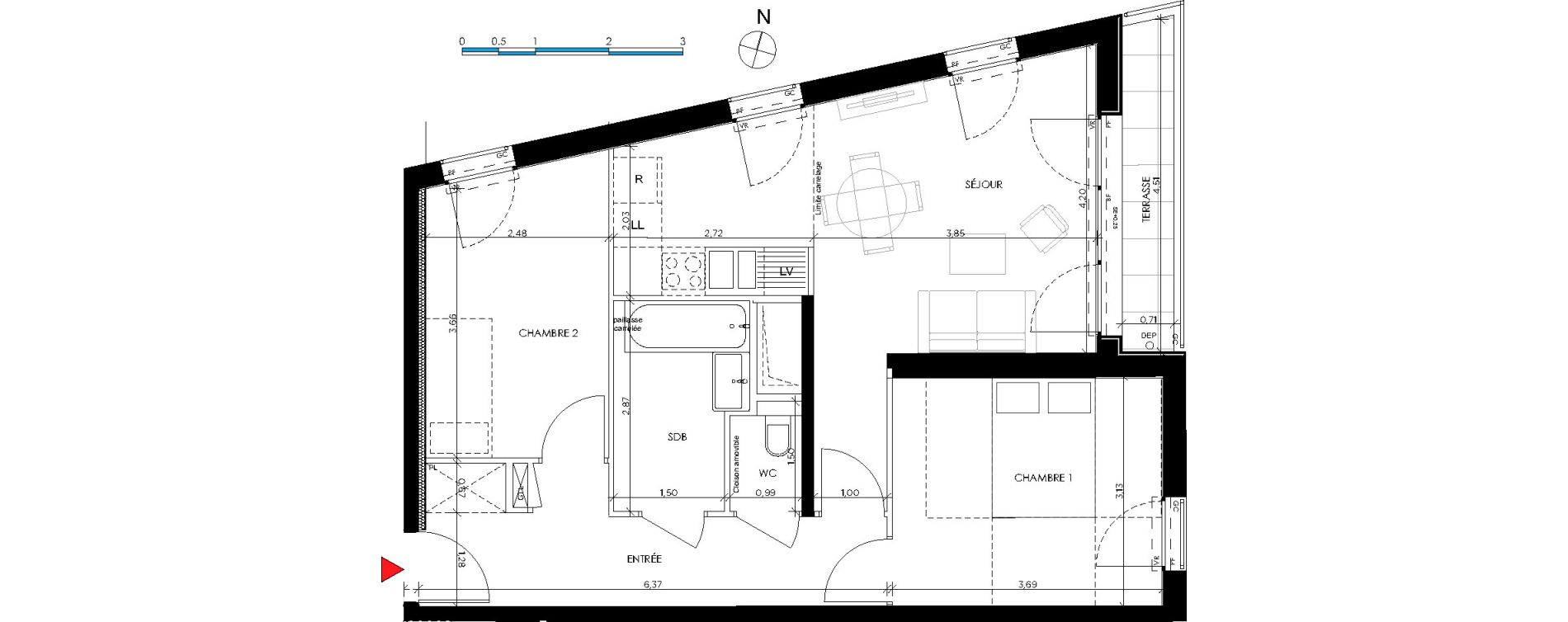 Appartement T3 de 59,46 m2 &agrave; Saint-Germain-En-Laye Pontel-schnapper