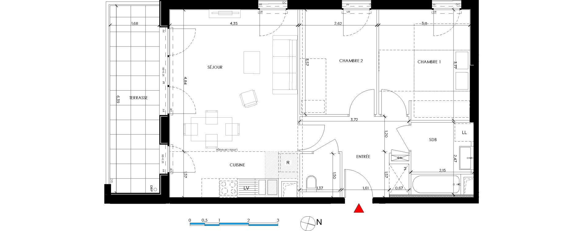 Appartement T3 de 63,00 m2 &agrave; Saint-Germain-En-Laye Pontel-schnapper