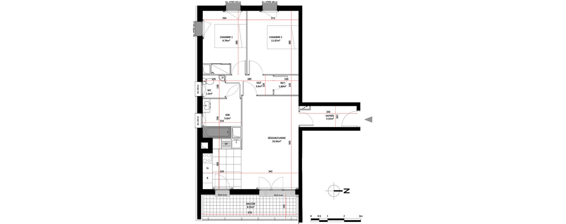 Appartement T3 de 64,40 m2 &agrave; Saint-Germain-En-Laye Lisi&egrave;re pereire