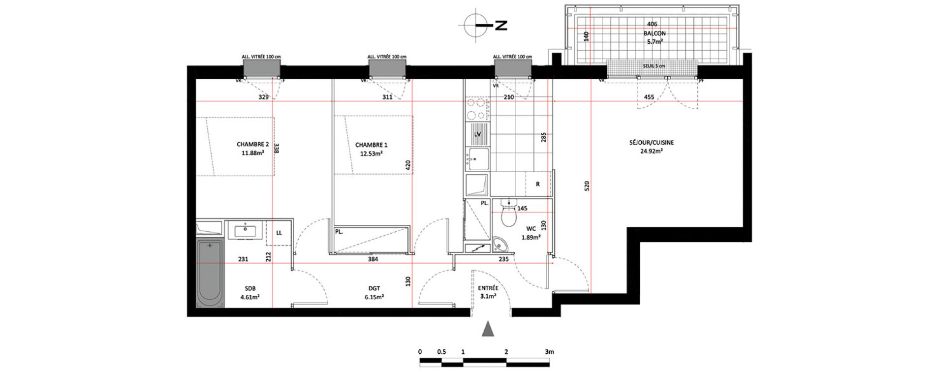 Appartement T3 de 65,00 m2 &agrave; Saint-Germain-En-Laye Lisi&egrave;re pereire