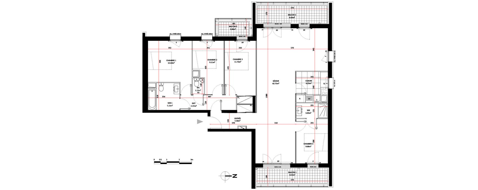 Appartement T5 de 111,90 m2 &agrave; Saint-Germain-En-Laye Lisi&egrave;re pereire