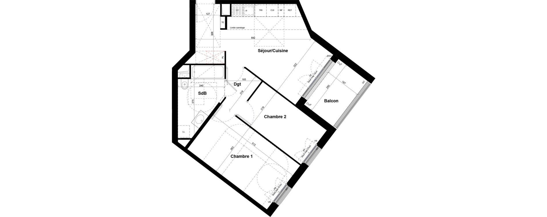 Appartement T3 de 55,80 m2 &agrave; Saint-Germain-En-Laye Centre
