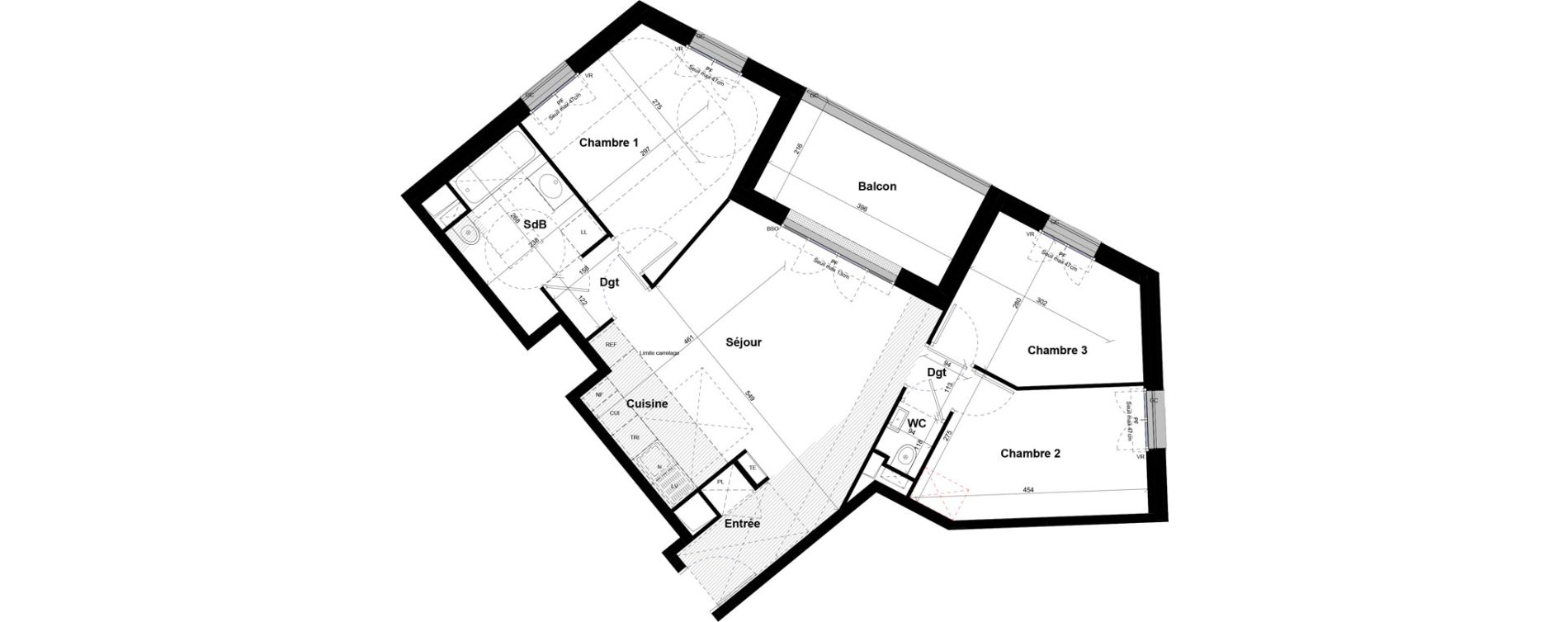 Appartement T4 de 70,60 m2 &agrave; Saint-Germain-En-Laye Centre