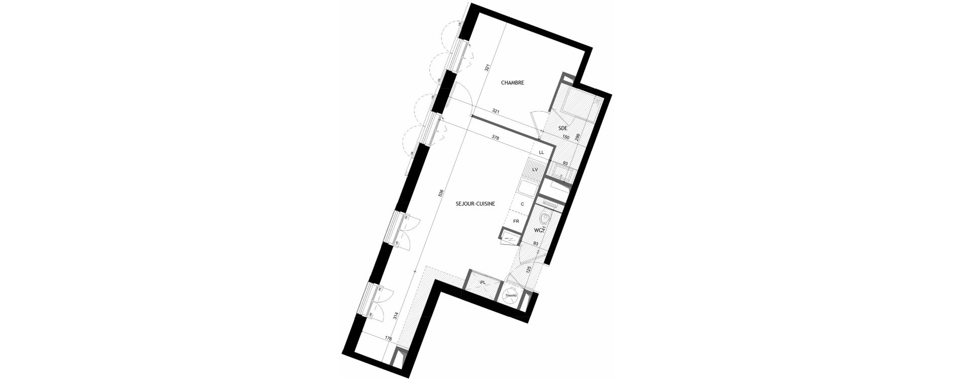 Appartement T2 de 42,78 m2 &agrave; Saint-Germain-En-Laye Coeur de ville