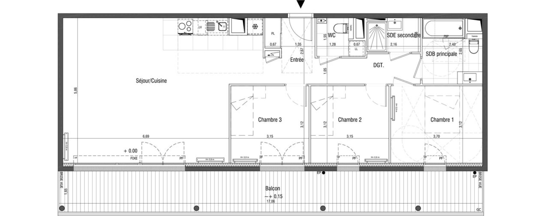 Appartement T4 de 94,60 m2 &agrave; Saint-Germain-En-Laye Centre