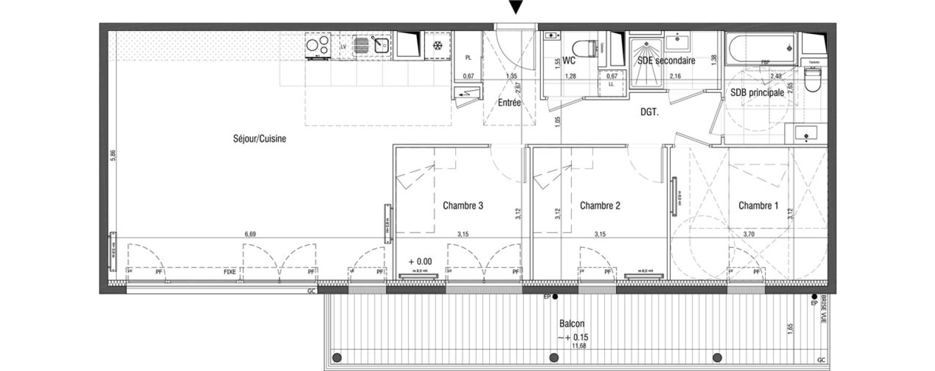 Appartement T4 de 94,60 m2 &agrave; Saint-Germain-En-Laye Centre