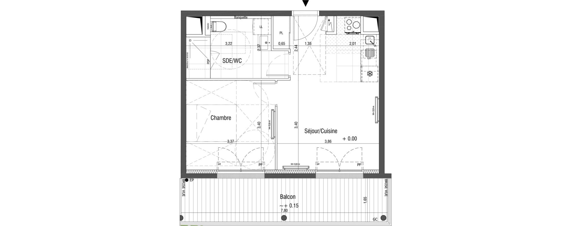 Appartement T2 de 40,40 m2 &agrave; Saint-Germain-En-Laye Centre