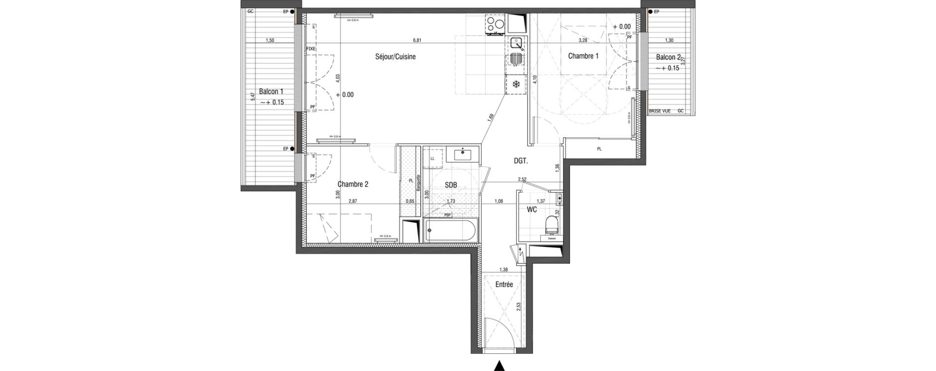 Appartement T3 de 67,80 m2 &agrave; Saint-Germain-En-Laye Centre