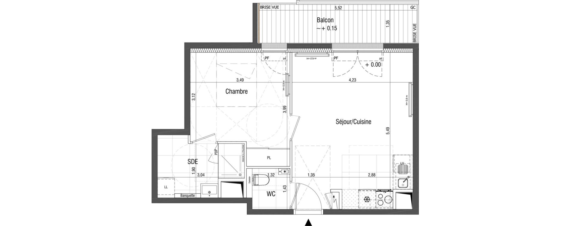 Appartement T2 de 42,00 m2 &agrave; Saint-Germain-En-Laye Centre