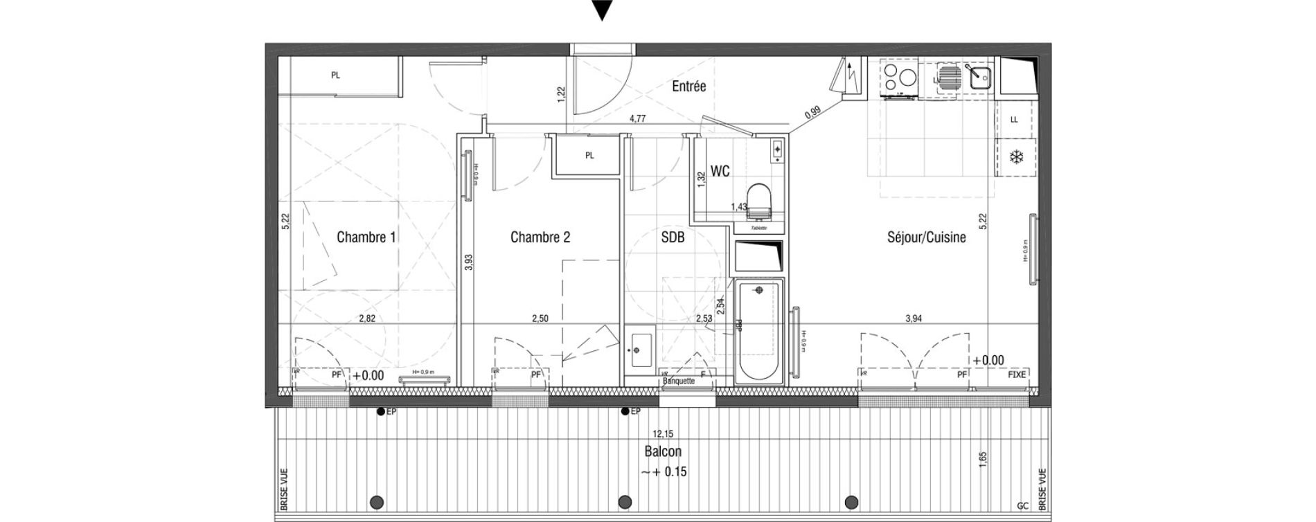 Appartement T3 de 59,70 m2 &agrave; Saint-Germain-En-Laye Centre