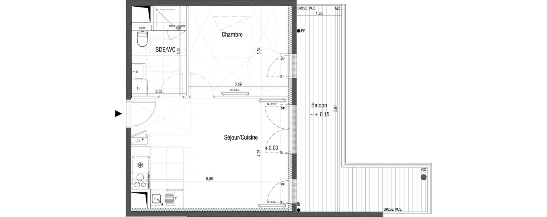 Appartement T2 de 41,10 m2 &agrave; Saint-Germain-En-Laye Centre