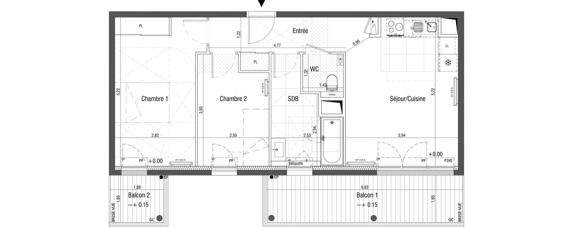 Appartement T3 de 59,70 m2 &agrave; Saint-Germain-En-Laye Centre