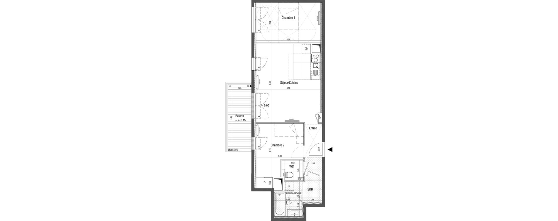 Appartement T3 de 61,30 m2 &agrave; Saint-Germain-En-Laye Centre