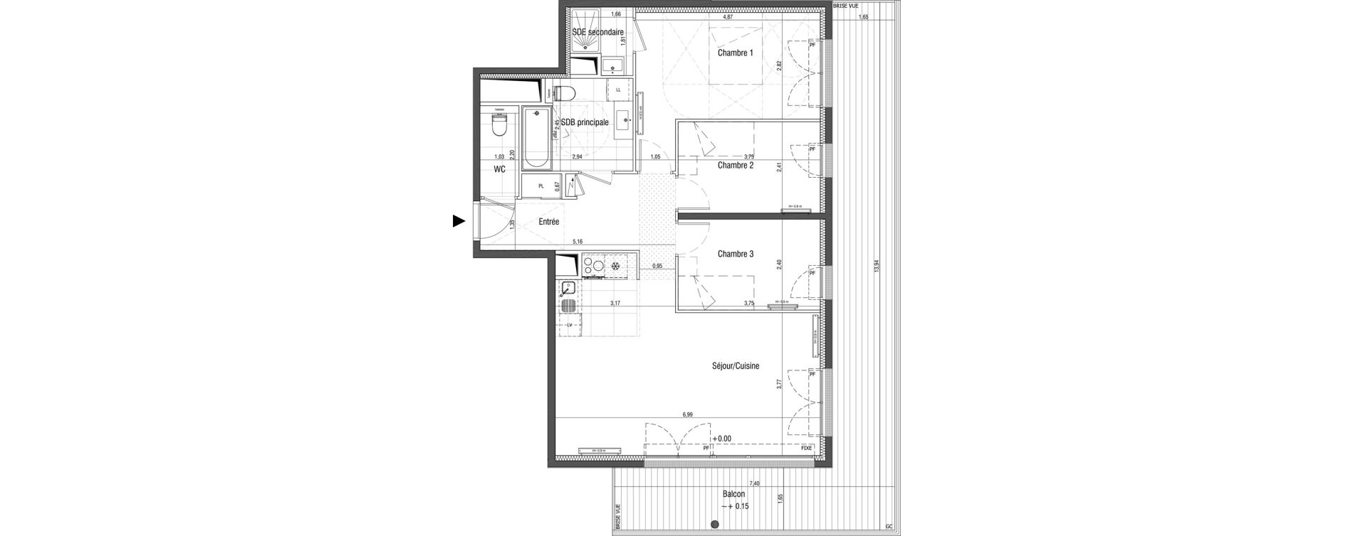 Appartement T4 de 84,90 m2 &agrave; Saint-Germain-En-Laye Centre