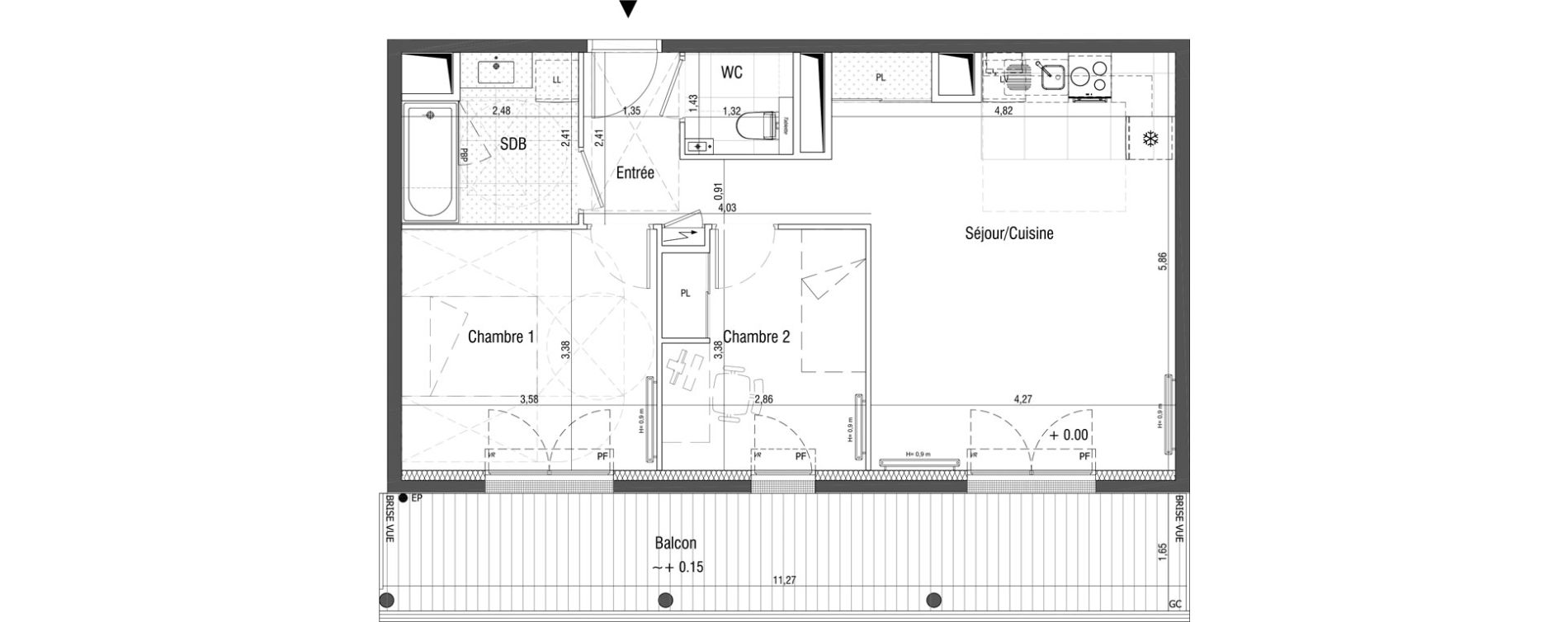 Appartement T3 de 60,00 m2 &agrave; Saint-Germain-En-Laye Centre