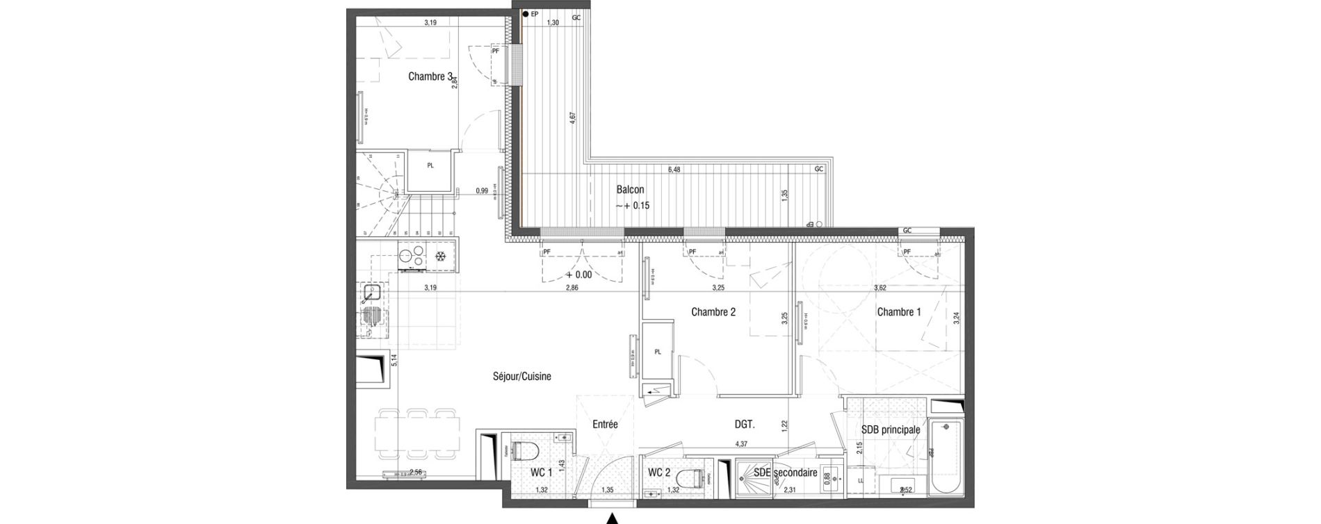 Appartement T4 de 79,30 m2 &agrave; Saint-Germain-En-Laye Centre