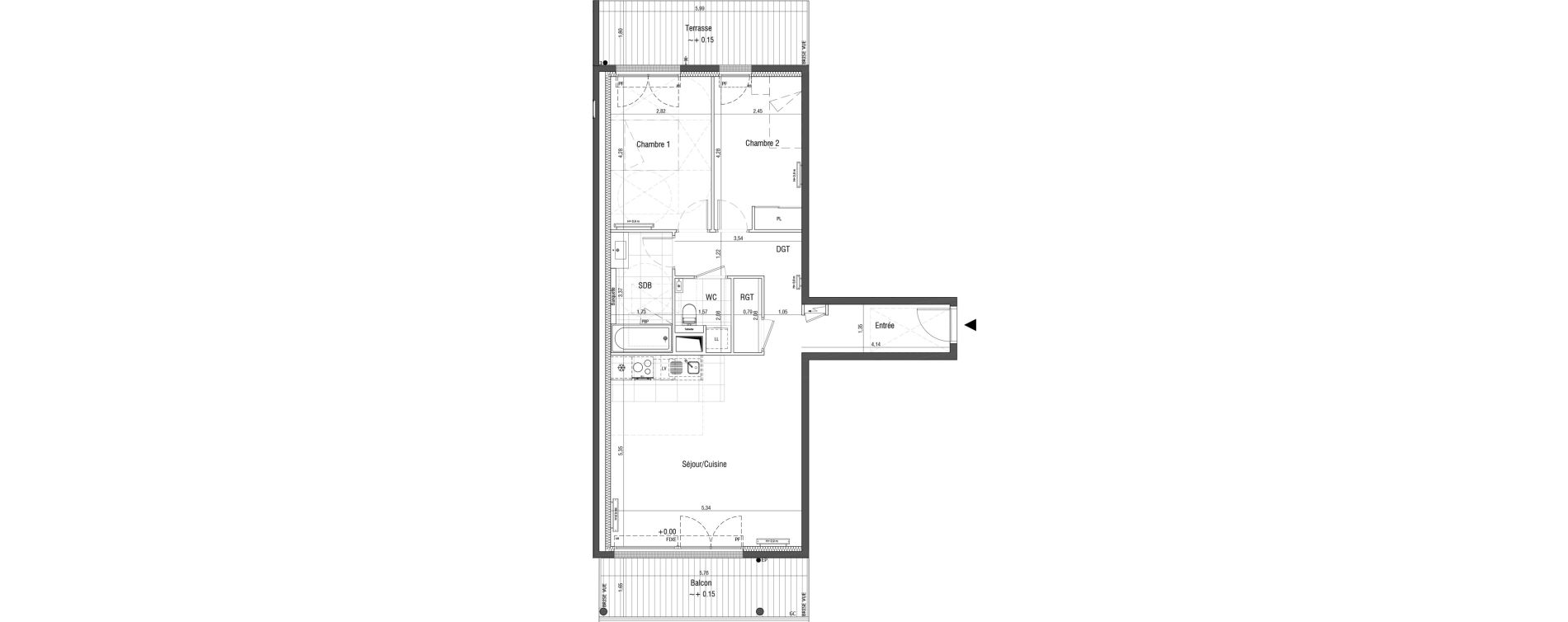 Appartement T3 de 73,30 m2 &agrave; Saint-Germain-En-Laye Centre