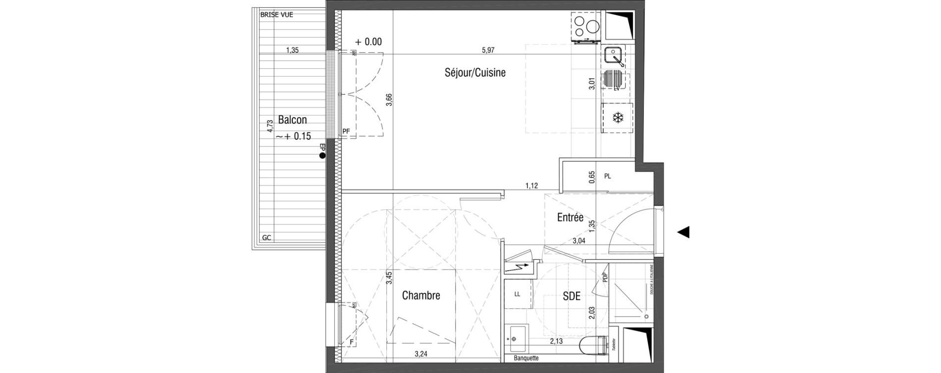 Appartement T2 de 42,10 m2 &agrave; Saint-Germain-En-Laye Centre