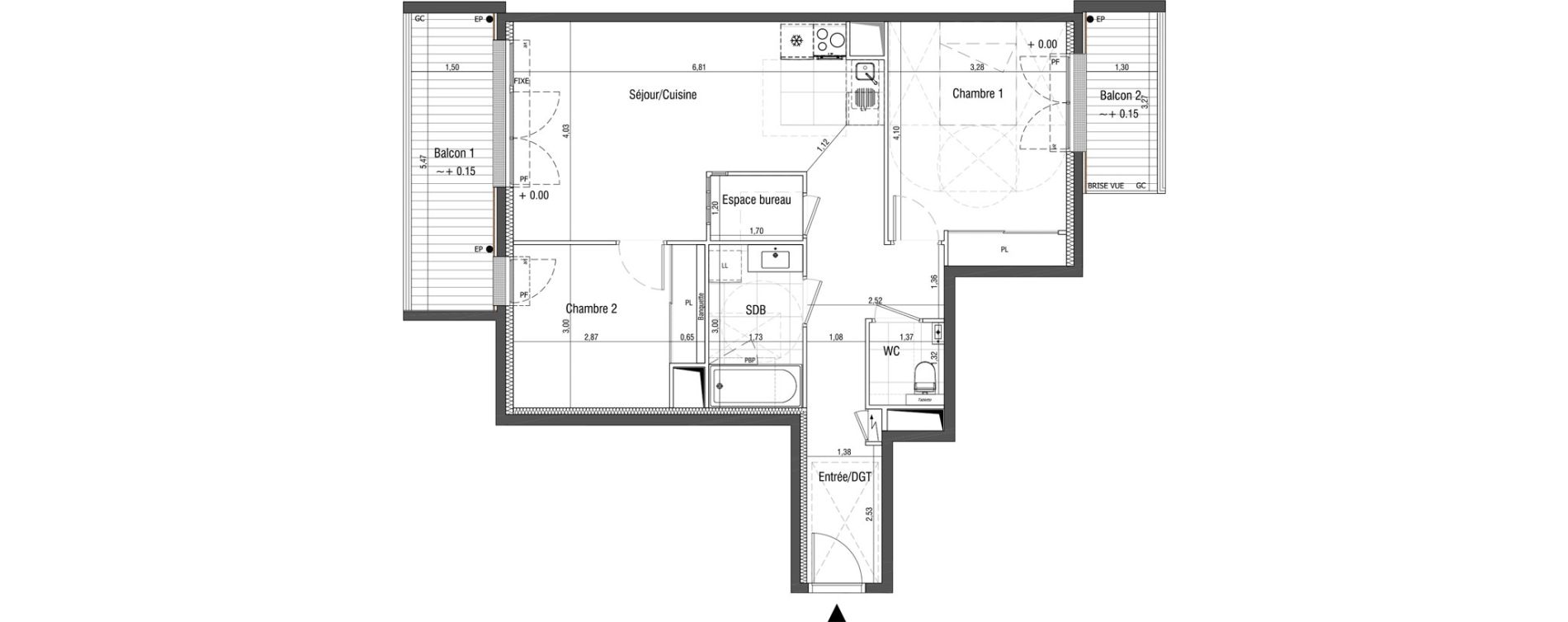 Appartement T3 de 67,40 m2 &agrave; Saint-Germain-En-Laye Centre