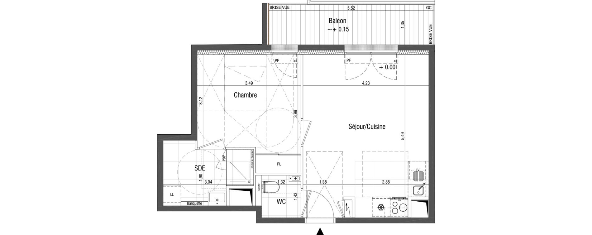 Appartement T2 de 42,00 m2 &agrave; Saint-Germain-En-Laye Centre