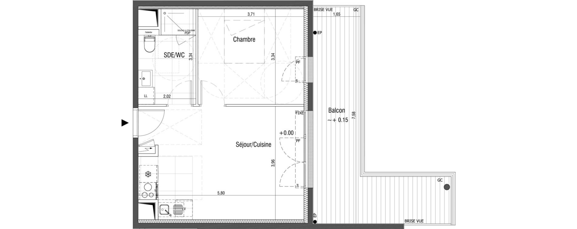 Appartement T2 de 40,60 m2 &agrave; Saint-Germain-En-Laye Centre