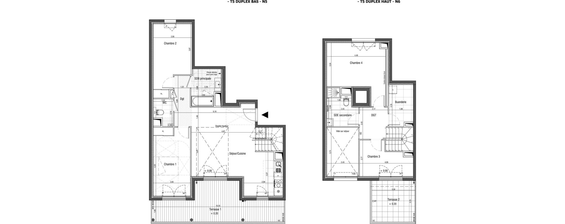 Duplex T5 de 118,80 m2 &agrave; Saint-Germain-En-Laye Centre