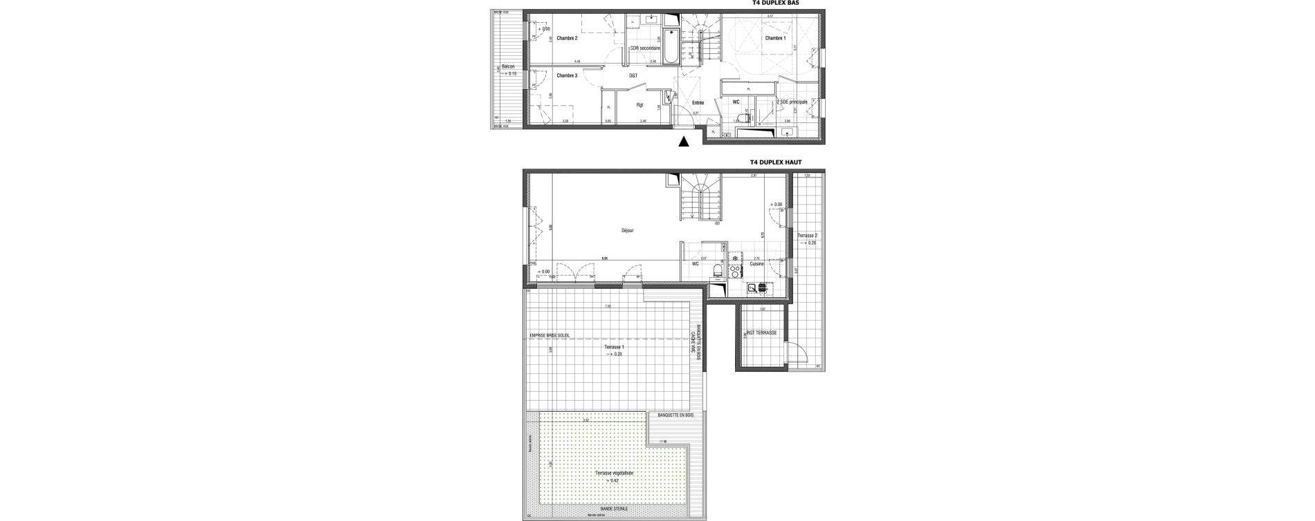 Duplex T4 de 121,30 m2 &agrave; Saint-Germain-En-Laye Centre