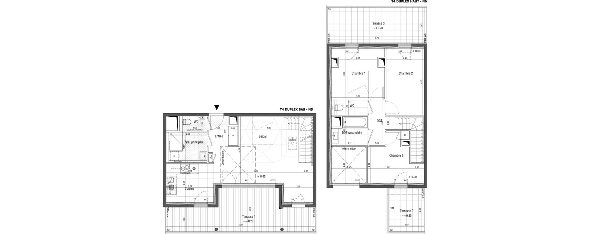 Duplex T4 de 89,80 m2 &agrave; Saint-Germain-En-Laye Centre