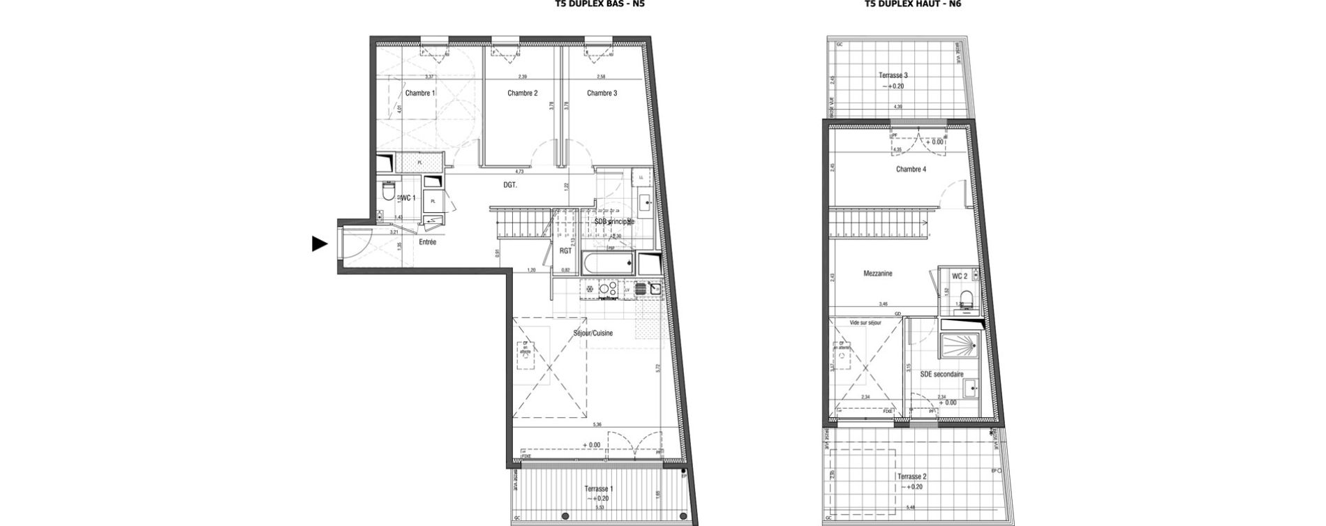 Duplex T5 de 116,70 m2 &agrave; Saint-Germain-En-Laye Centre