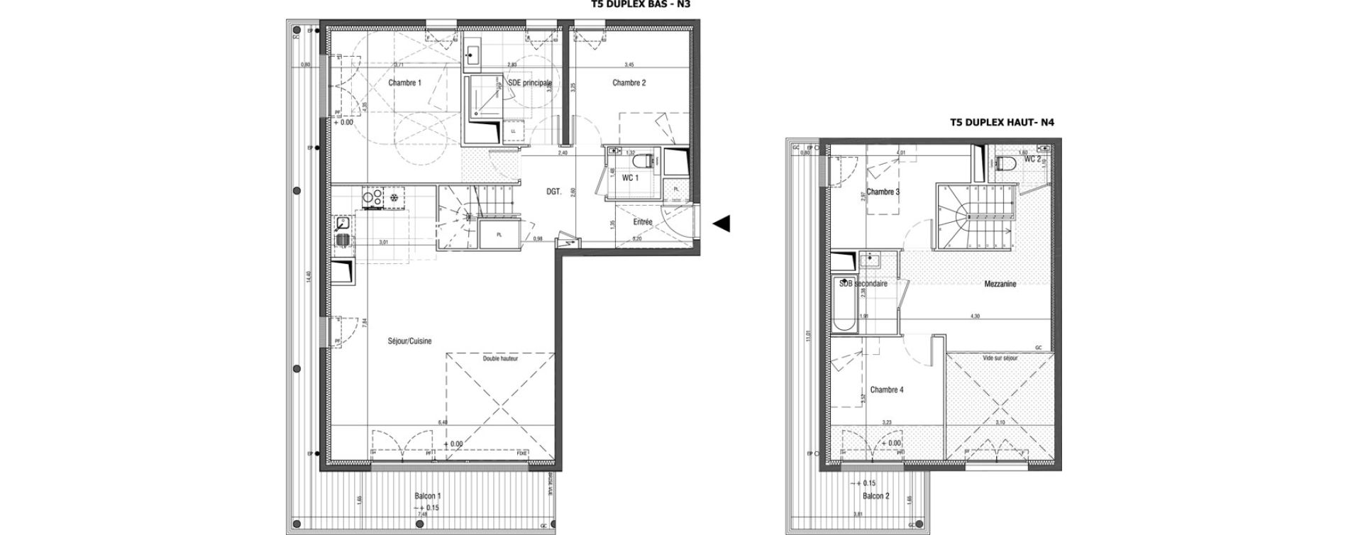 Duplex T5 de 135,50 m2 &agrave; Saint-Germain-En-Laye Centre