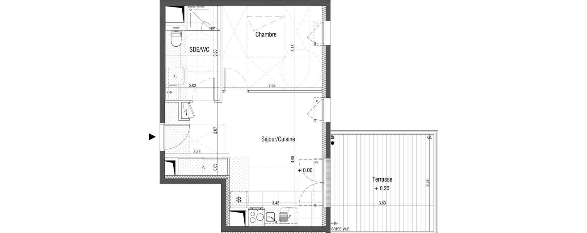 Appartement T2 de 40,10 m2 &agrave; Saint-Germain-En-Laye Centre