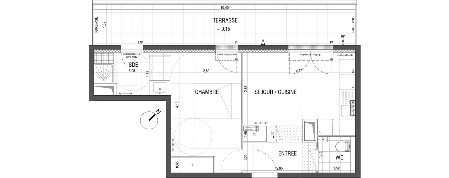 Appartement T2 de 39,00 m2 &agrave; Saint-Germain-En-Laye Centre