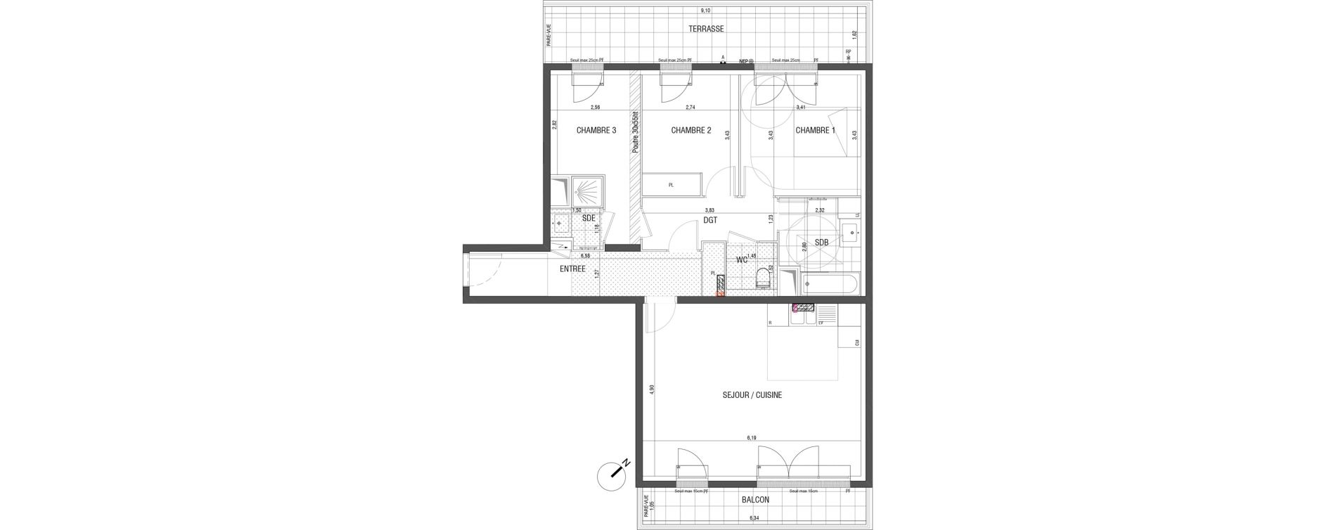 Appartement T4 de 85,50 m2 &agrave; Saint-Germain-En-Laye Centre