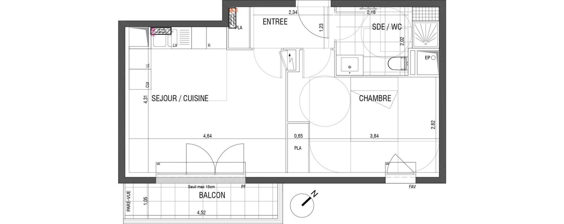 Appartement T2 de 41,10 m2 &agrave; Saint-Germain-En-Laye Centre