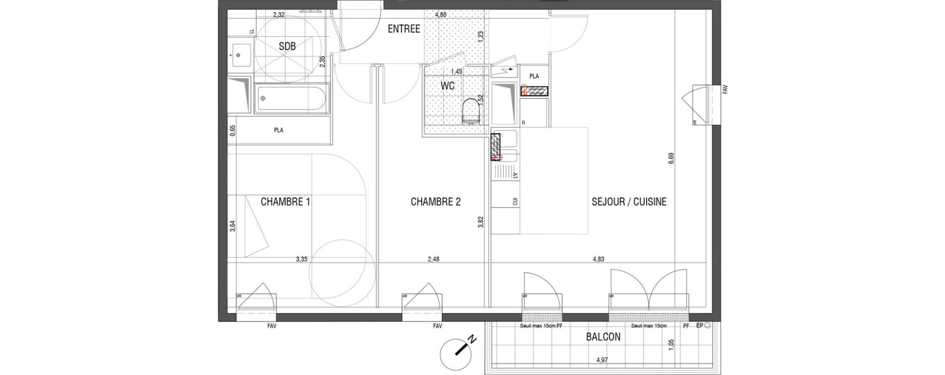 Appartement T3 de 69,10 m2 &agrave; Saint-Germain-En-Laye Centre