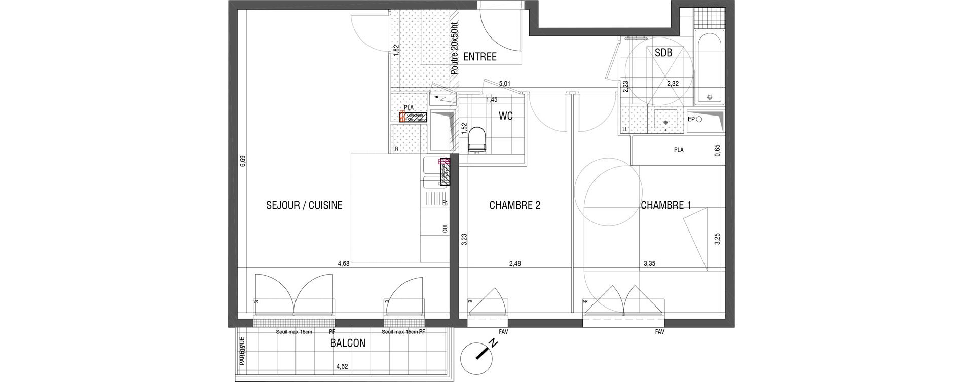 Appartement T3 de 66,90 m2 &agrave; Saint-Germain-En-Laye Centre
