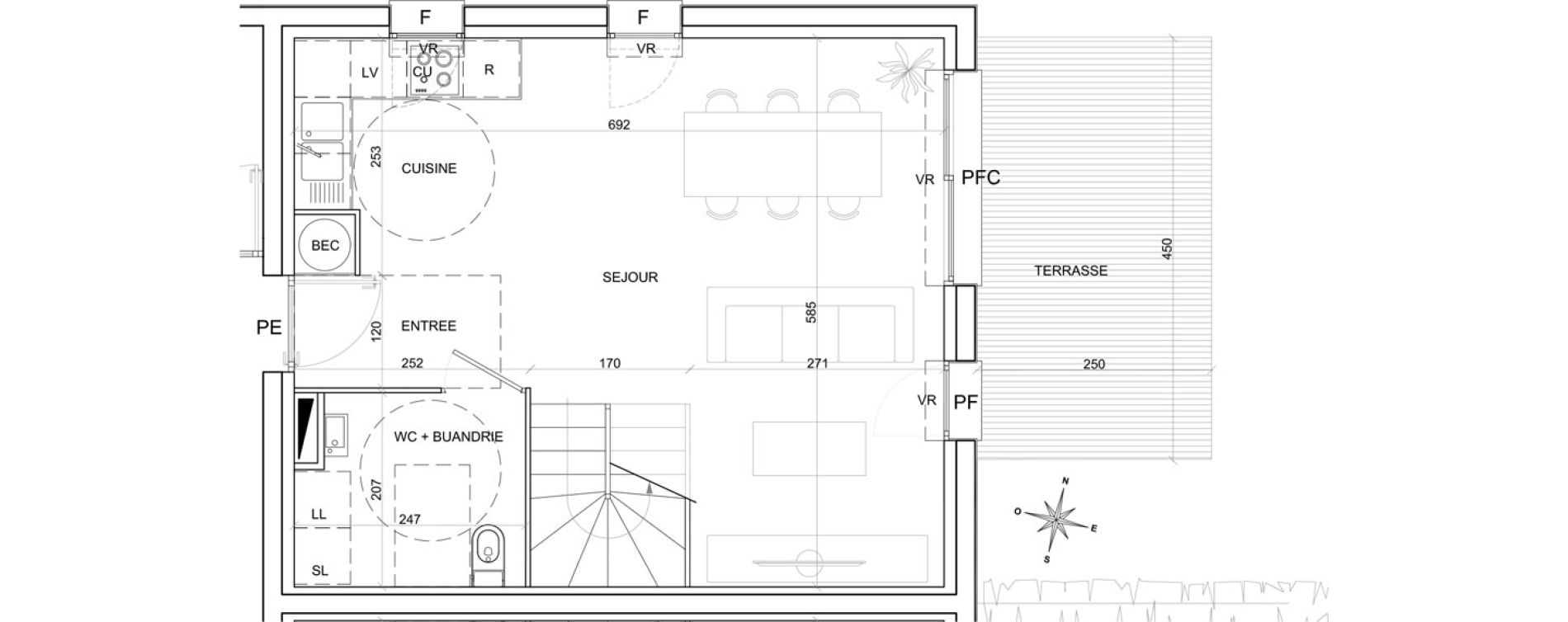 Duplex T4 de 78,00 m2 &agrave; Saint-Hilarion Centre