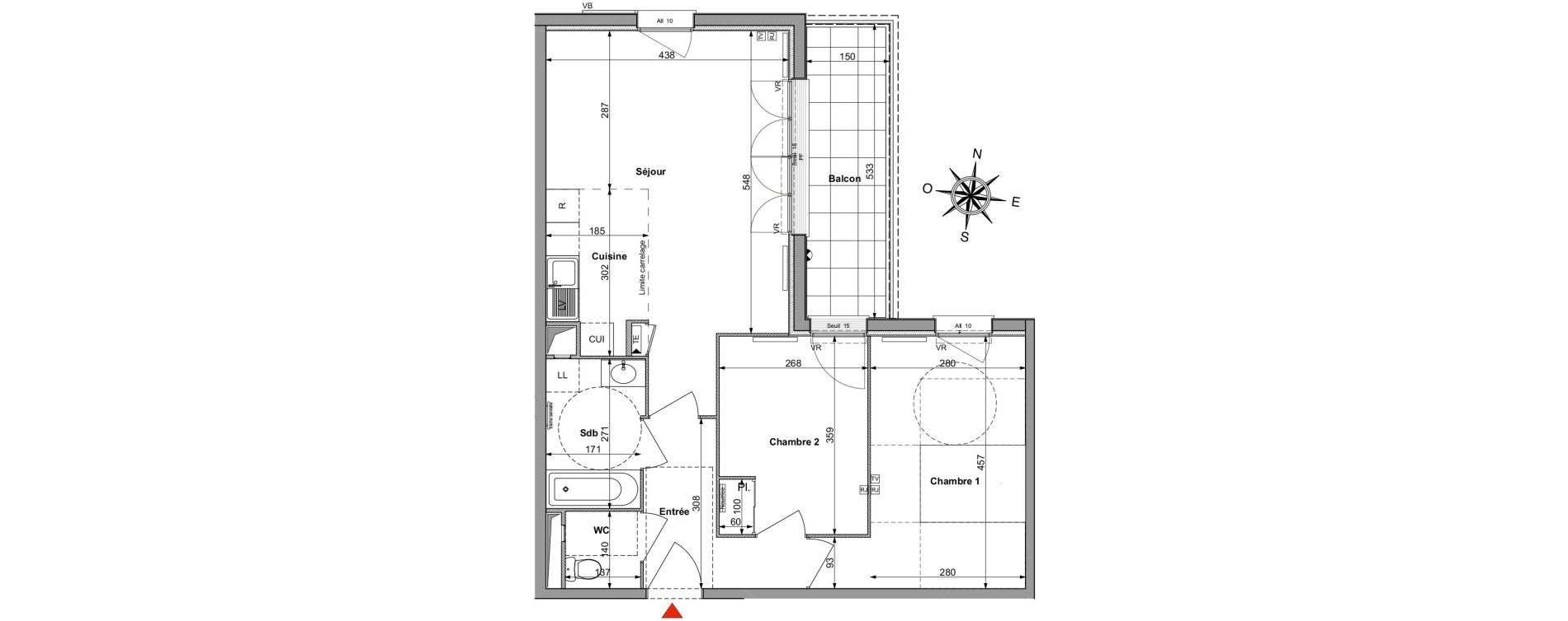 Appartement T3 de 61,55 m2 &agrave; Saint-R&eacute;my-L&egrave;s-Chevreuse Centre
