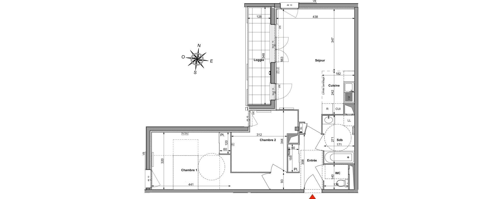 Appartement T3 de 65,77 m2 &agrave; Saint-R&eacute;my-L&egrave;s-Chevreuse Centre