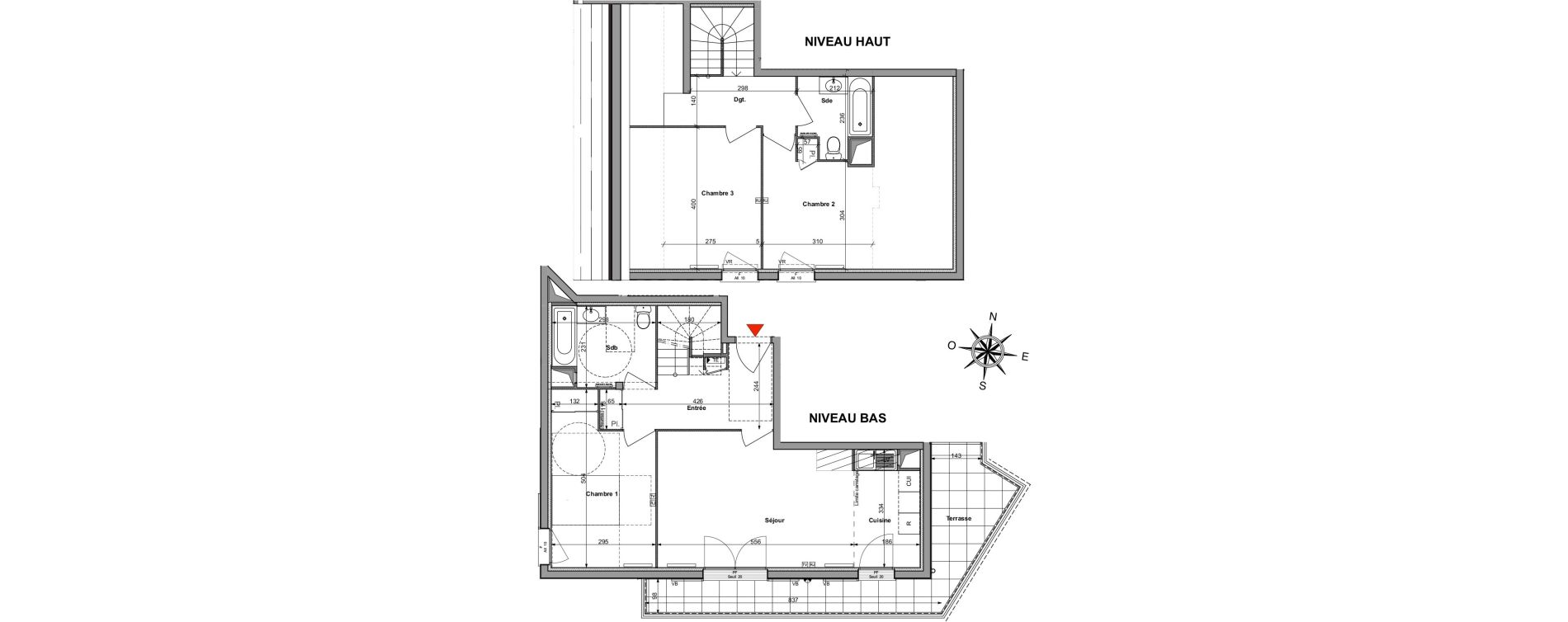 Duplex T4 de 84,30 m2 &agrave; Saint-R&eacute;my-L&egrave;s-Chevreuse Centre