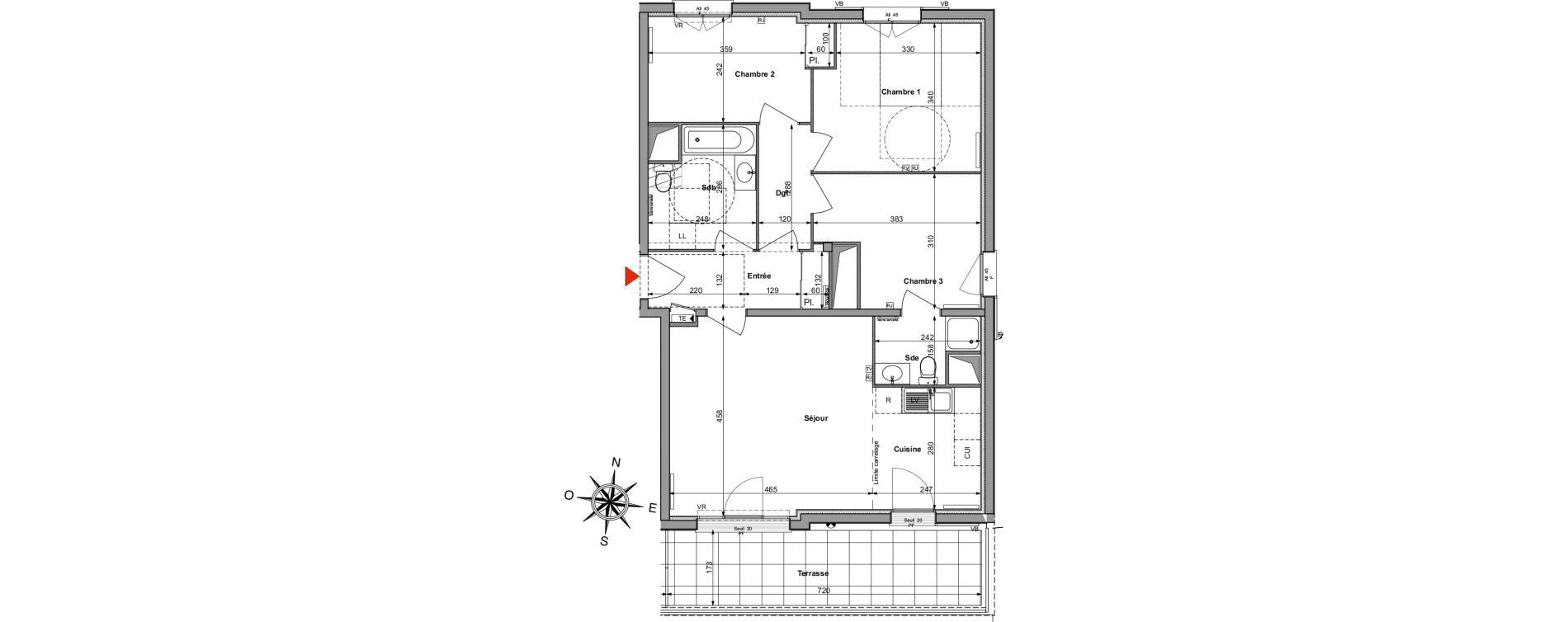 Appartement T4 de 78,47 m2 &agrave; Saint-R&eacute;my-L&egrave;s-Chevreuse Centre