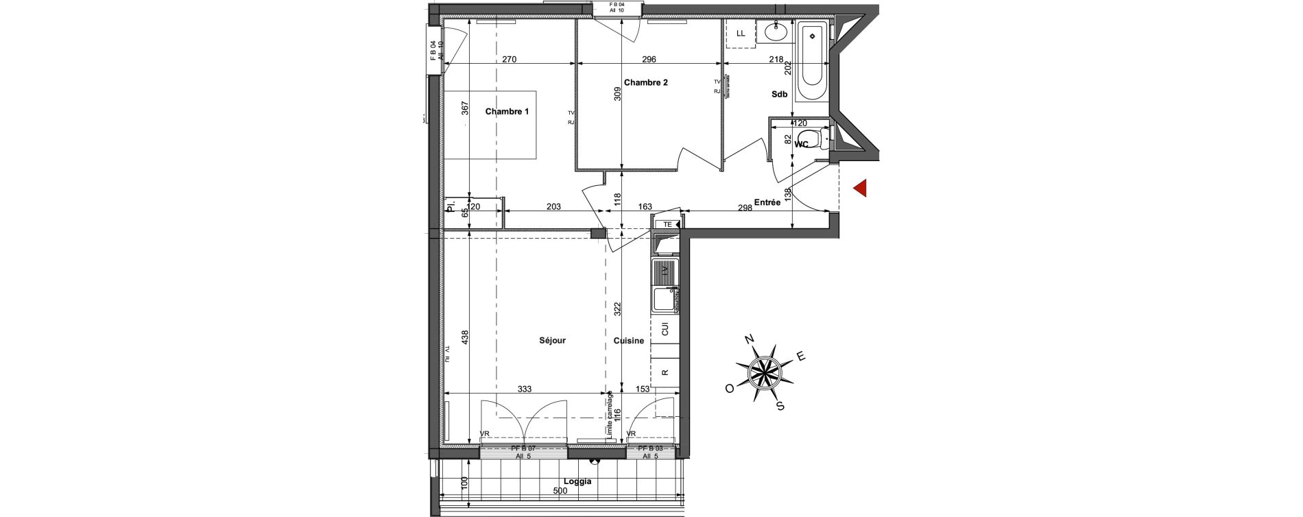 Appartement T3 de 54,27 m2 &agrave; Saint-R&eacute;my-L&egrave;s-Chevreuse Centre