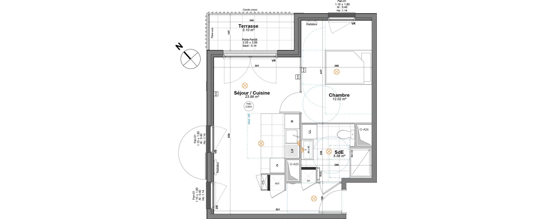 Appartement T2 de 41,56 m2 &agrave; Saint-R&eacute;my-L&egrave;s-Chevreuse Nord yvette
