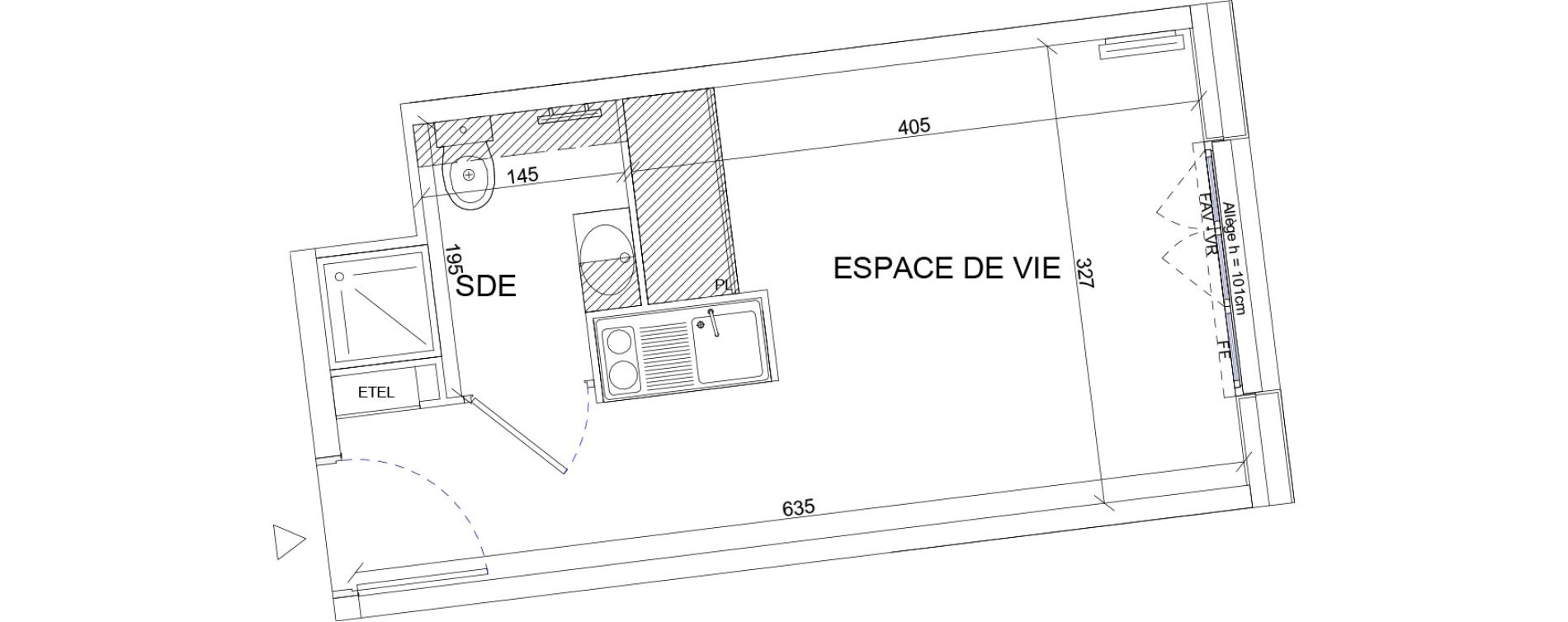 Appartement T1 de 19,55 m2 &agrave; Sartrouville La vaudoire