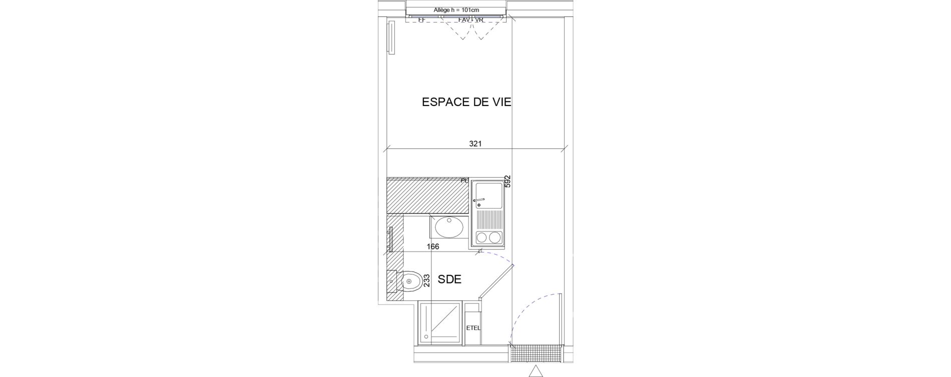 Appartement T1 de 18,03 m2 &agrave; Sartrouville La vaudoire