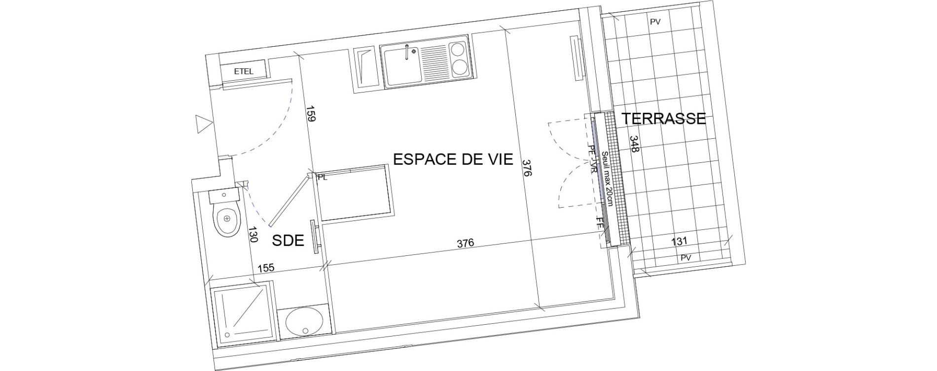 Appartement T1 de 18,57 m2 &agrave; Sartrouville La vaudoire